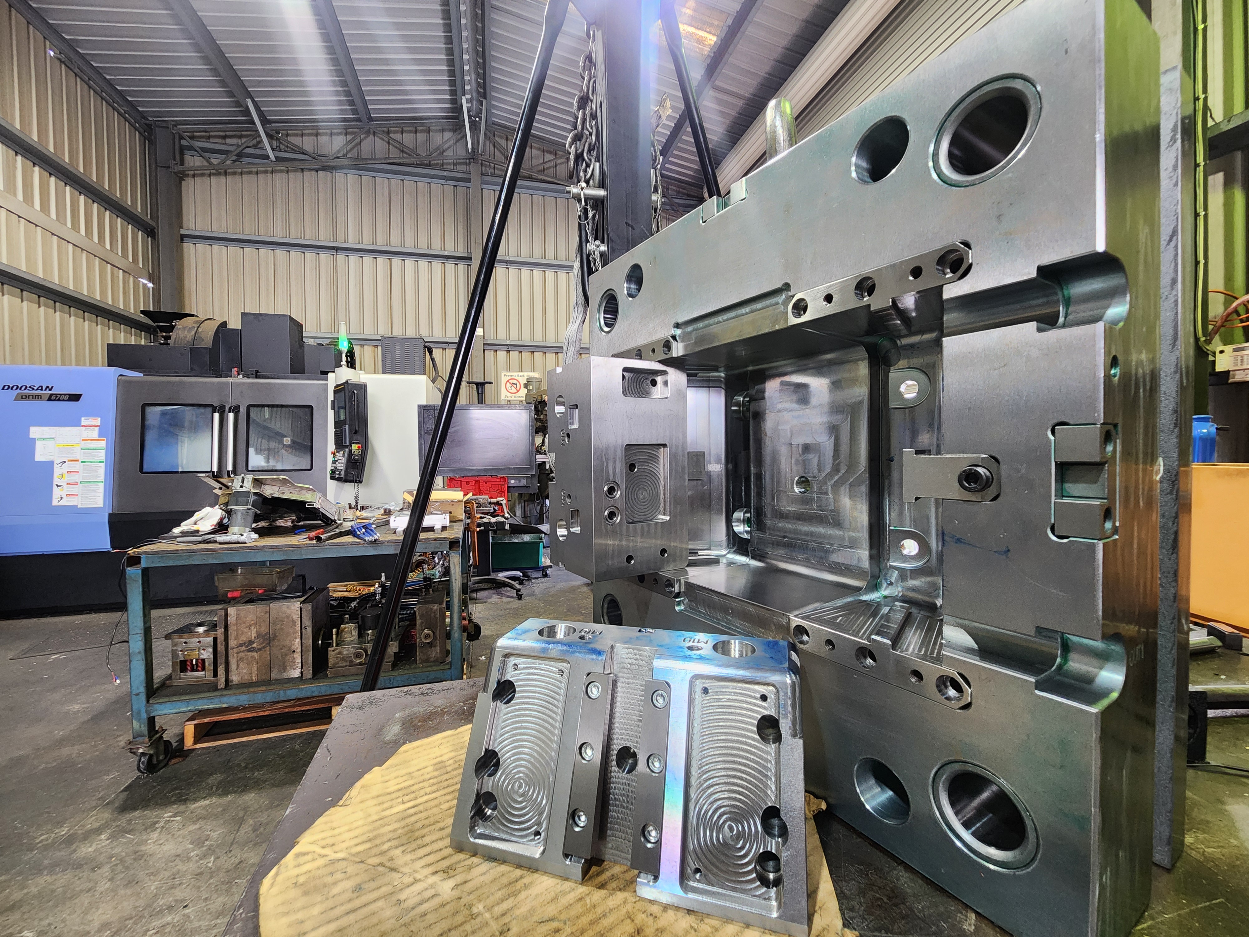 A large injection moulding tool on the Ramjet shop floor